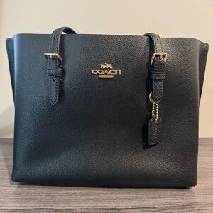 Coach Millie Tote Bag with crossbody strap - Black with Red Interior